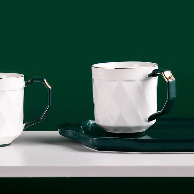 Luxury porcelain turkish ceramic tea set with tray and Crown Lid