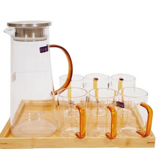 8 Pieces Modern Crystal Water Juice Jug Set