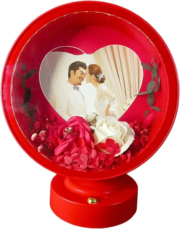 Round Shaped Customized Led Photo Frame For Couples
