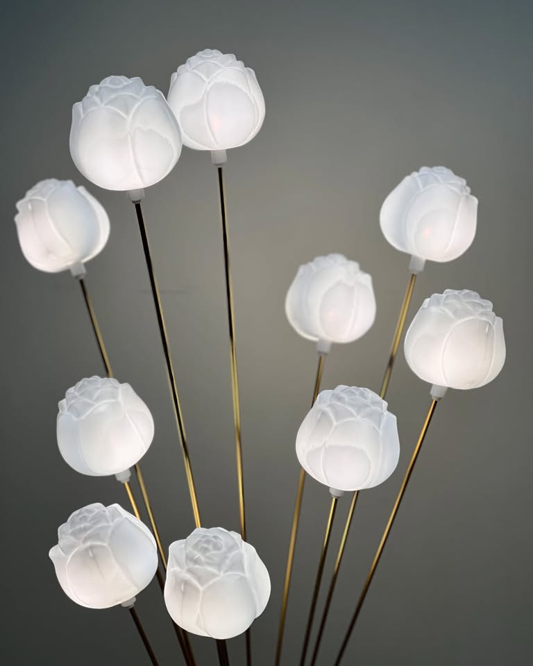 Luminous large Metal Gold Chrome Floor Lamp