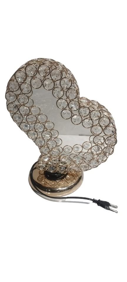 Heart Shaped Crystal Table Lamp