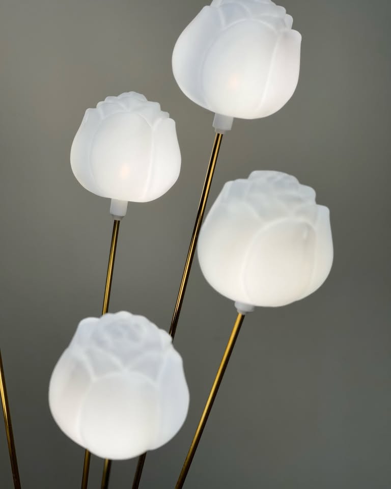 Luminous large Metal Gold Chrome Floor Lamp