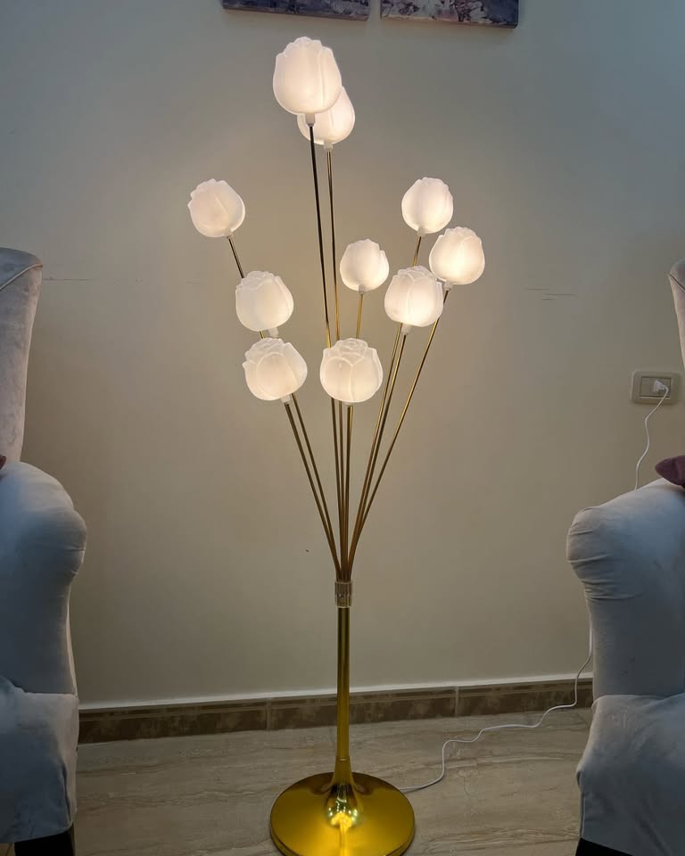 Luminous large Metal Gold Chrome Floor Lamp