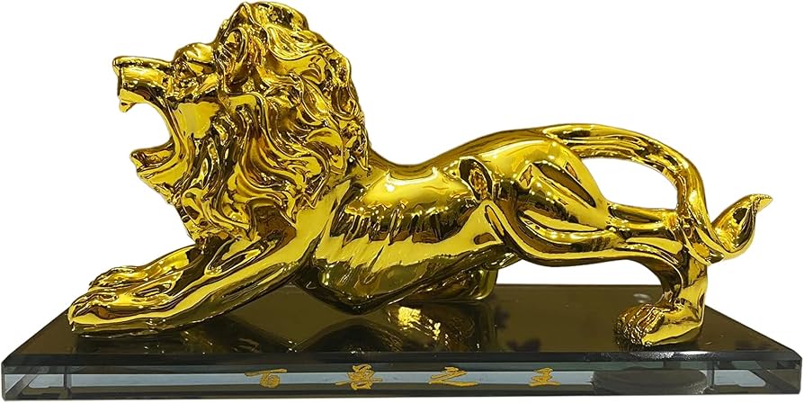 Modern Abstract Geometric Style Decorative Lion Sculpture
