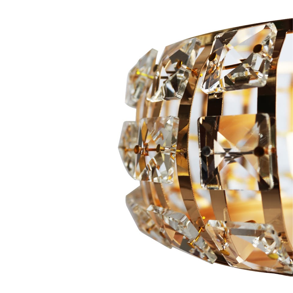 Decorative Golden Crystal Snack Candy Serving Bowl