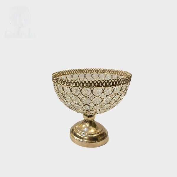 Vintage Nordic Metal Round Fruit Serving Bowl