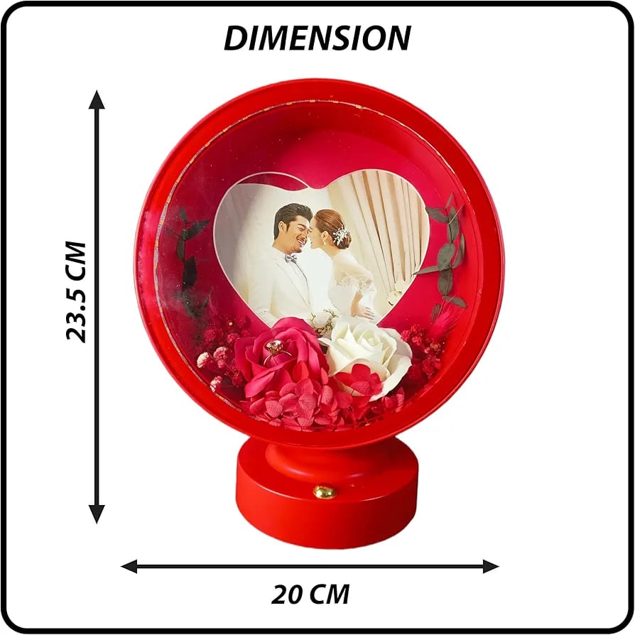 Round Shaped Customized Led Photo Frame For Couples