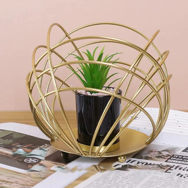 Luxury Metal Cage with Artificial Planter Pot