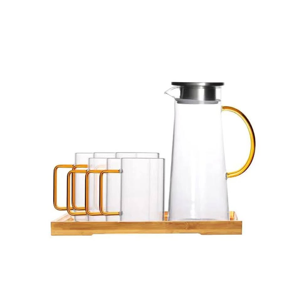 8 Pieces Modern Crystal Water Juice Jug Set