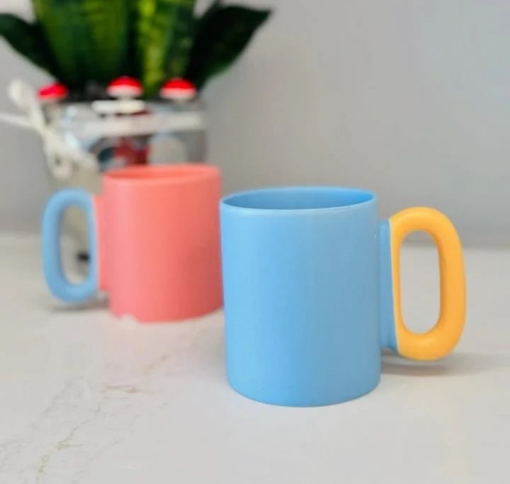 Nordic Style Ceramic Coffee Mug With Crooked Handle