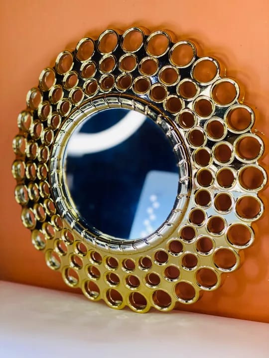 Premium Quality 3Pcs Gold Round Mirror for wall