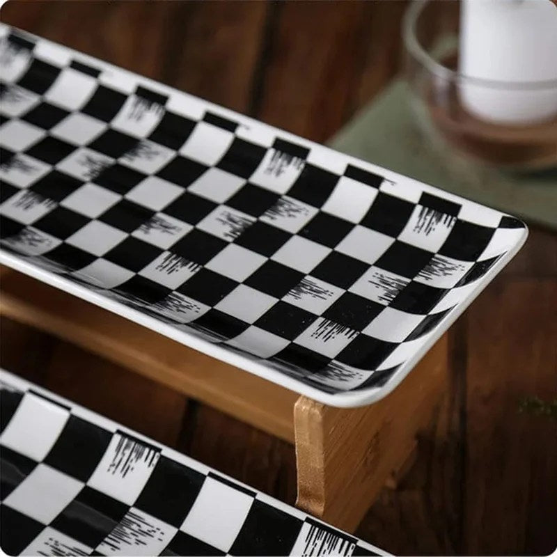 Porcelain Double Layer Serving Dishes with Shelf