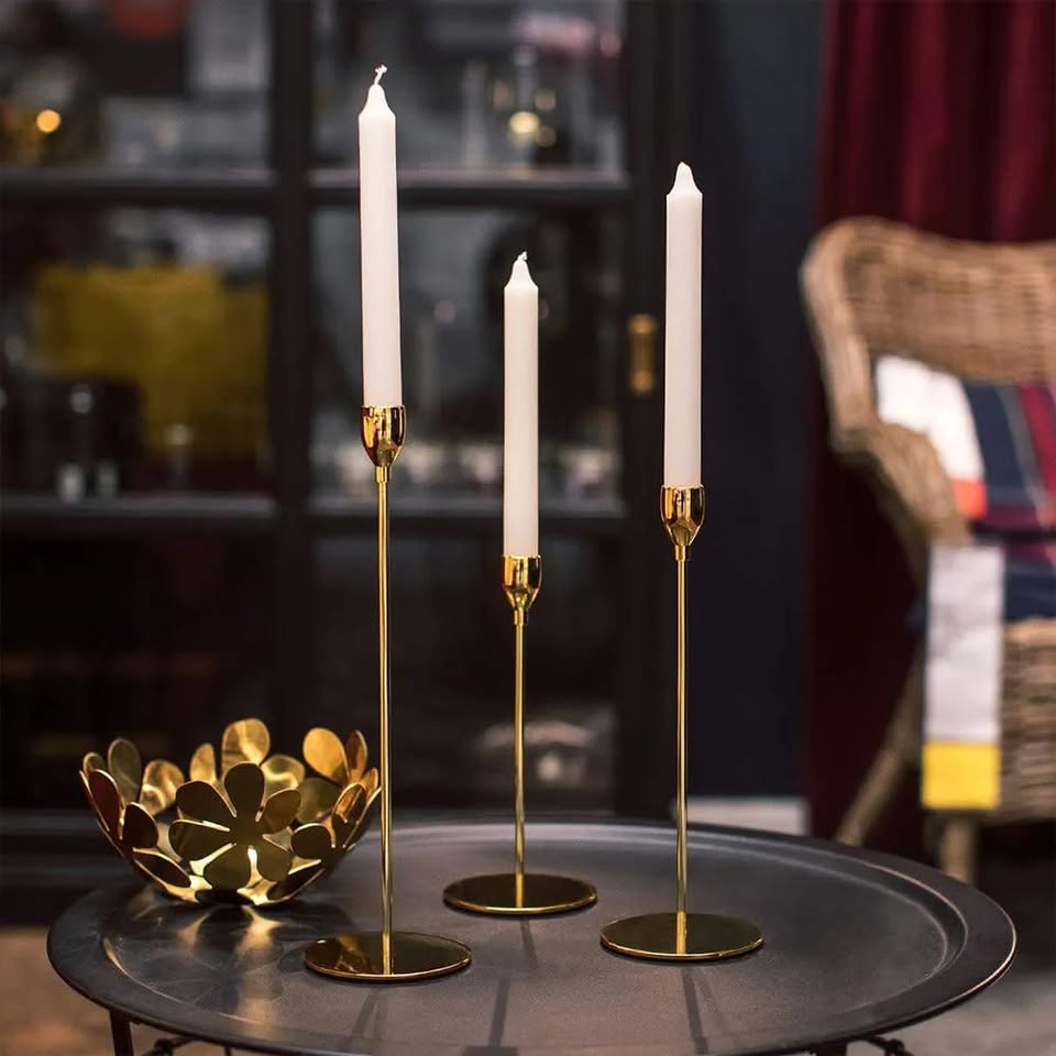 Classic Decorative Metal Candle Holders (Set of 3)