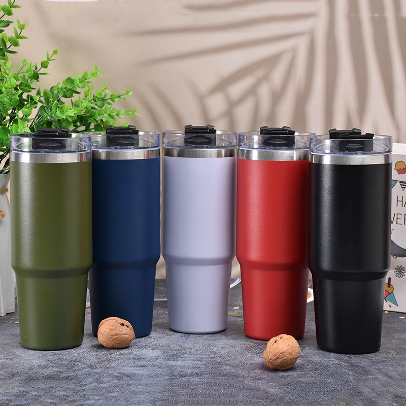 Double Wall Stainless Steel Insulated Tumbler With Straw - Red