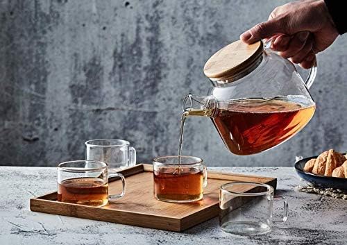 Authentic Japanese Style Kettle and Cup Set with Bamboo Tray