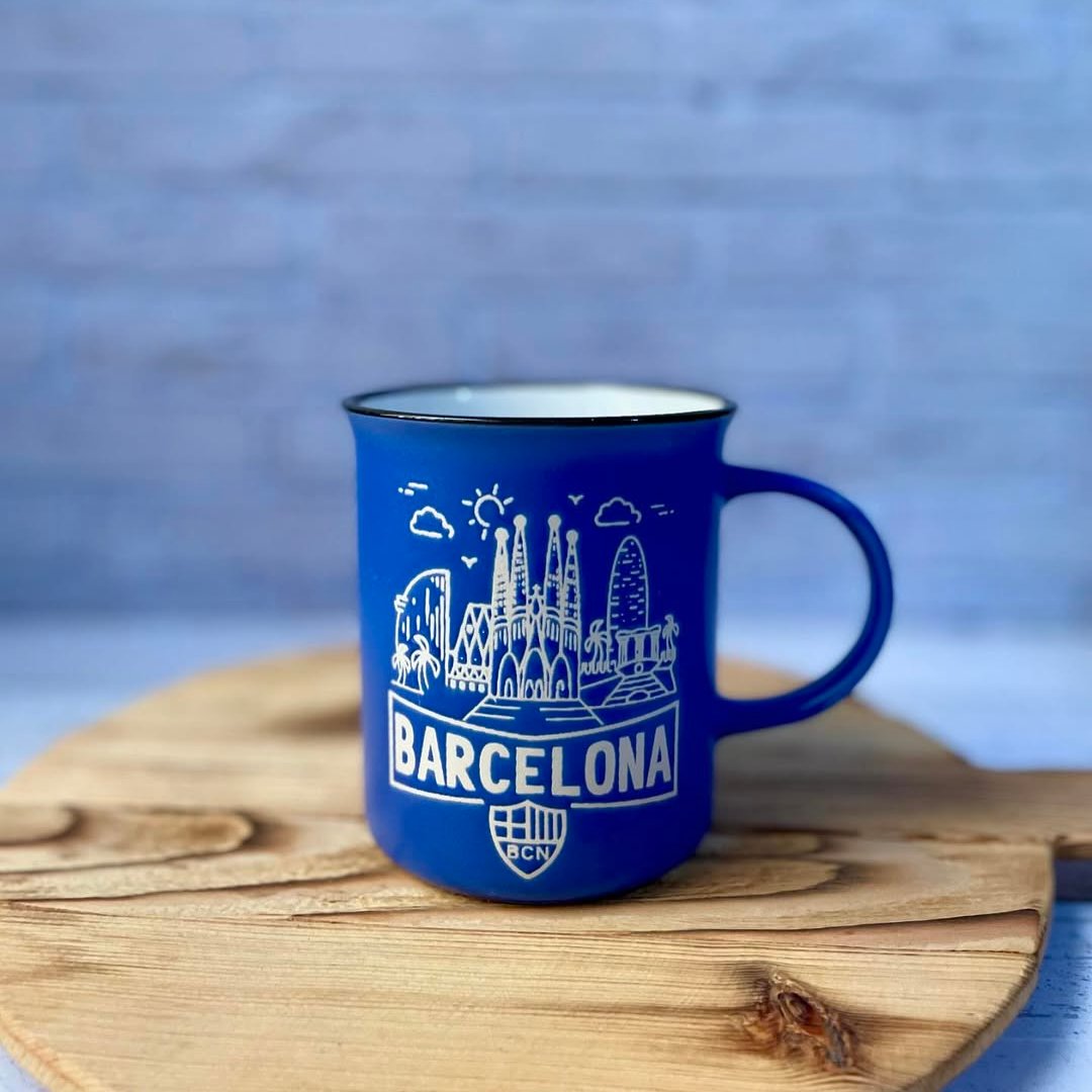 Barcelona Spain Flat Landmark Pattern Tea/Coffee Mugs