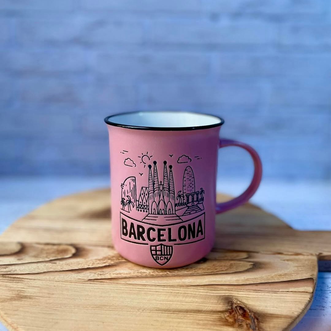 Barcelona Spain Flat Landmark Pattern Tea/Coffee Mugs