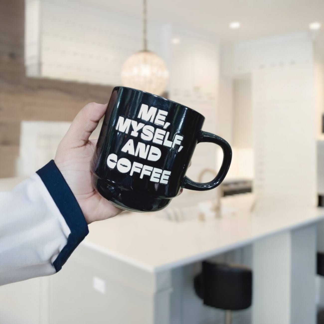 Me, Myself & Coffee - Black Ceramic Coffee Mug
