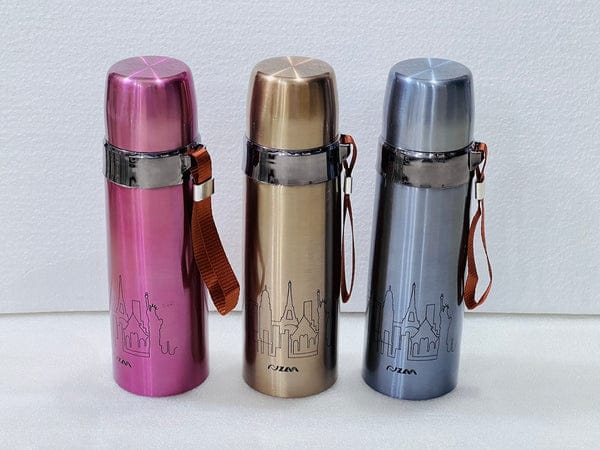 Stainless Steel Water Bottle with Cityscape Design