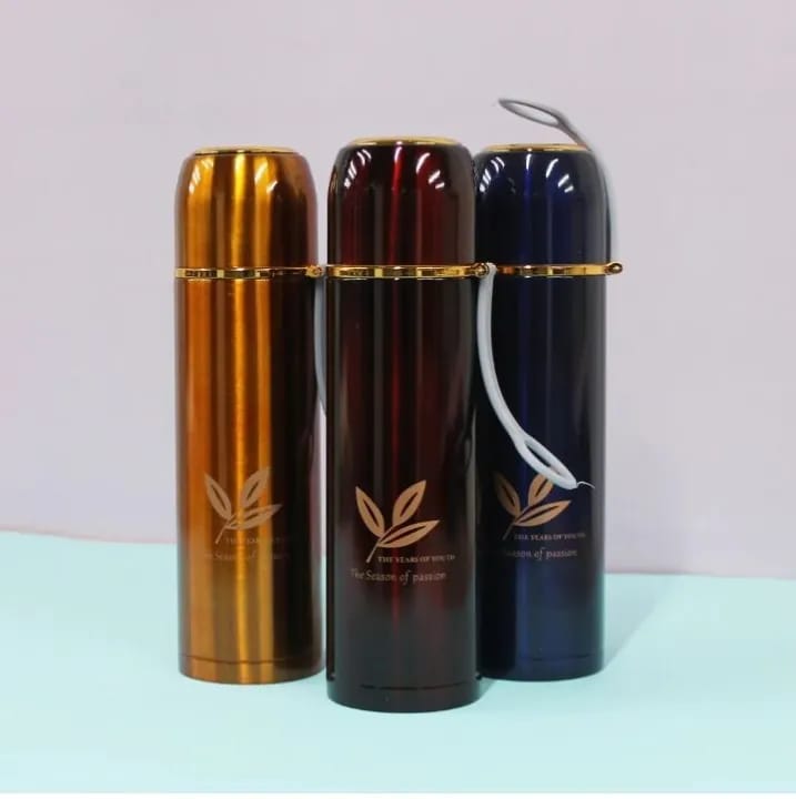 Stainless Steel Leaf Design Water Bottle