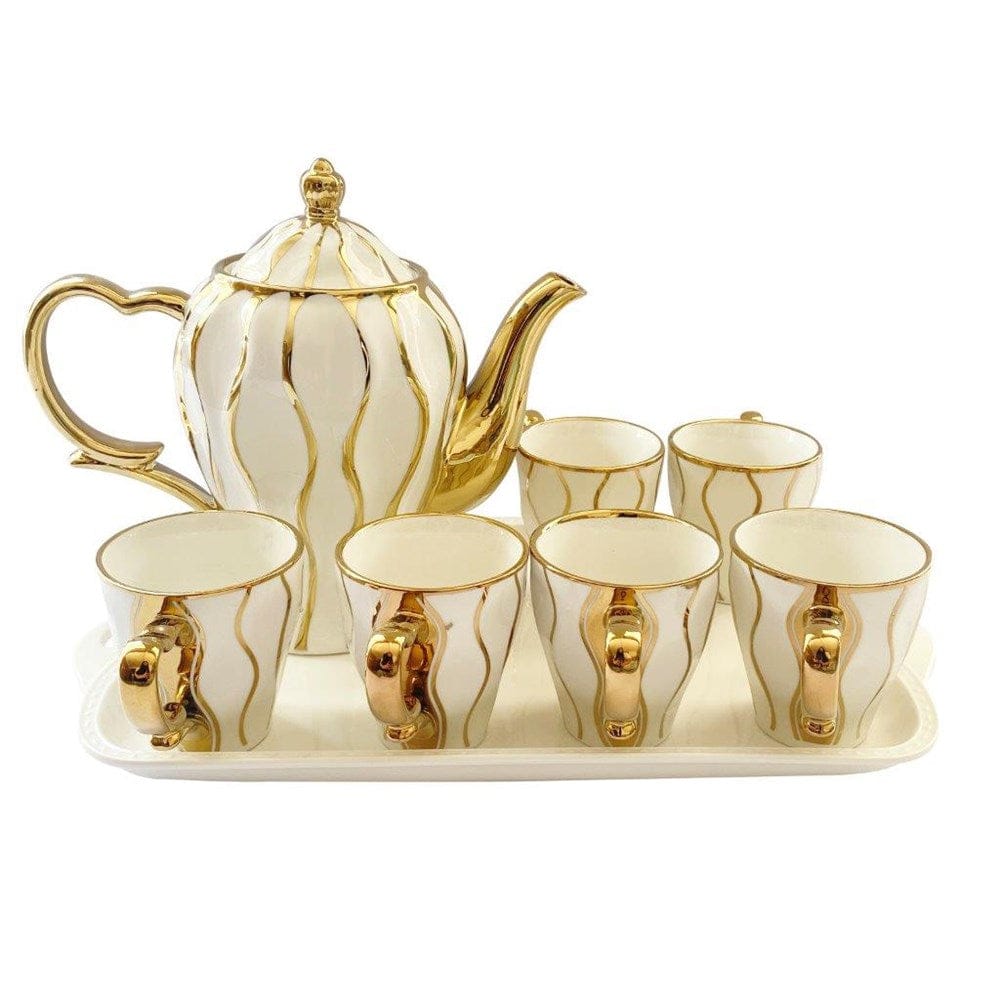 European Style imported 8Pcs Tea Set With Tray