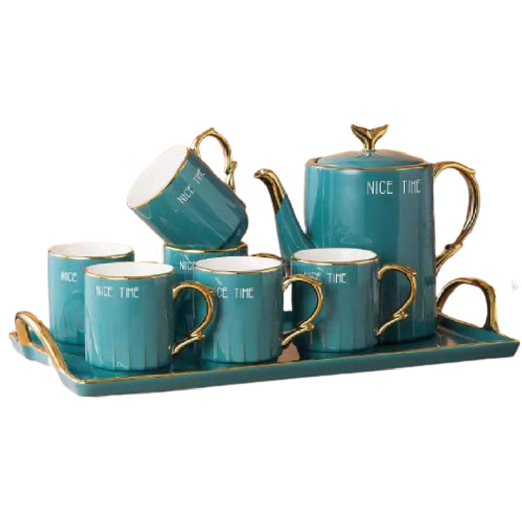 Nordic Ceramic Tea Set With Tray And Lid