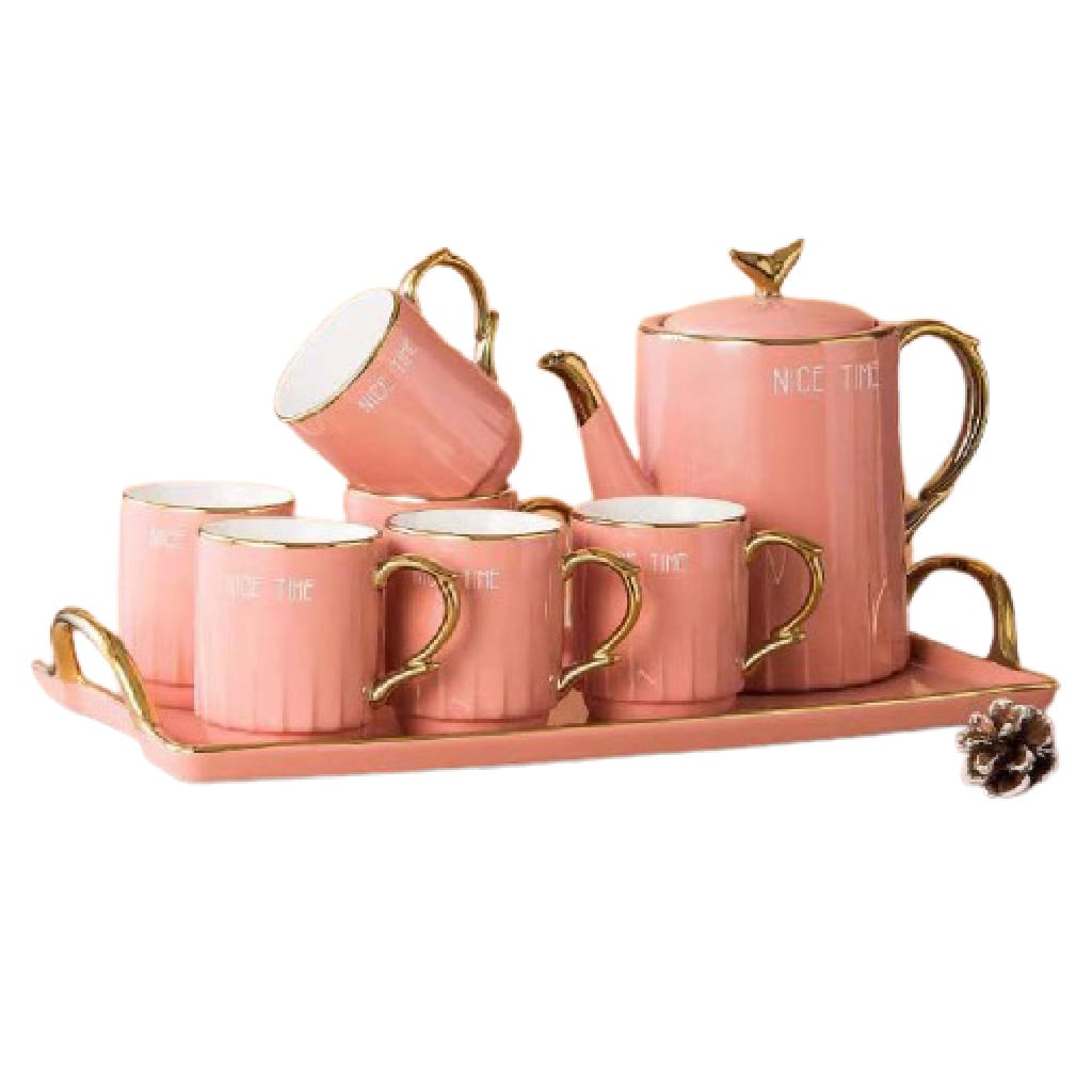 Nordic Ceramic Tea Set With Tray And Lid