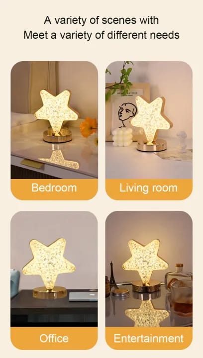 Versatile Circular Crystal Table Lamp with 3 Light Modes