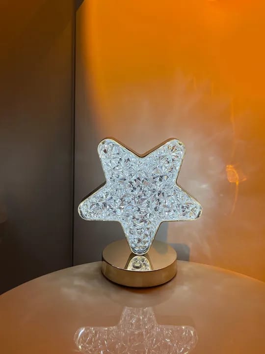 Versatile Circular Crystal Table Lamp with 3 Light Modes