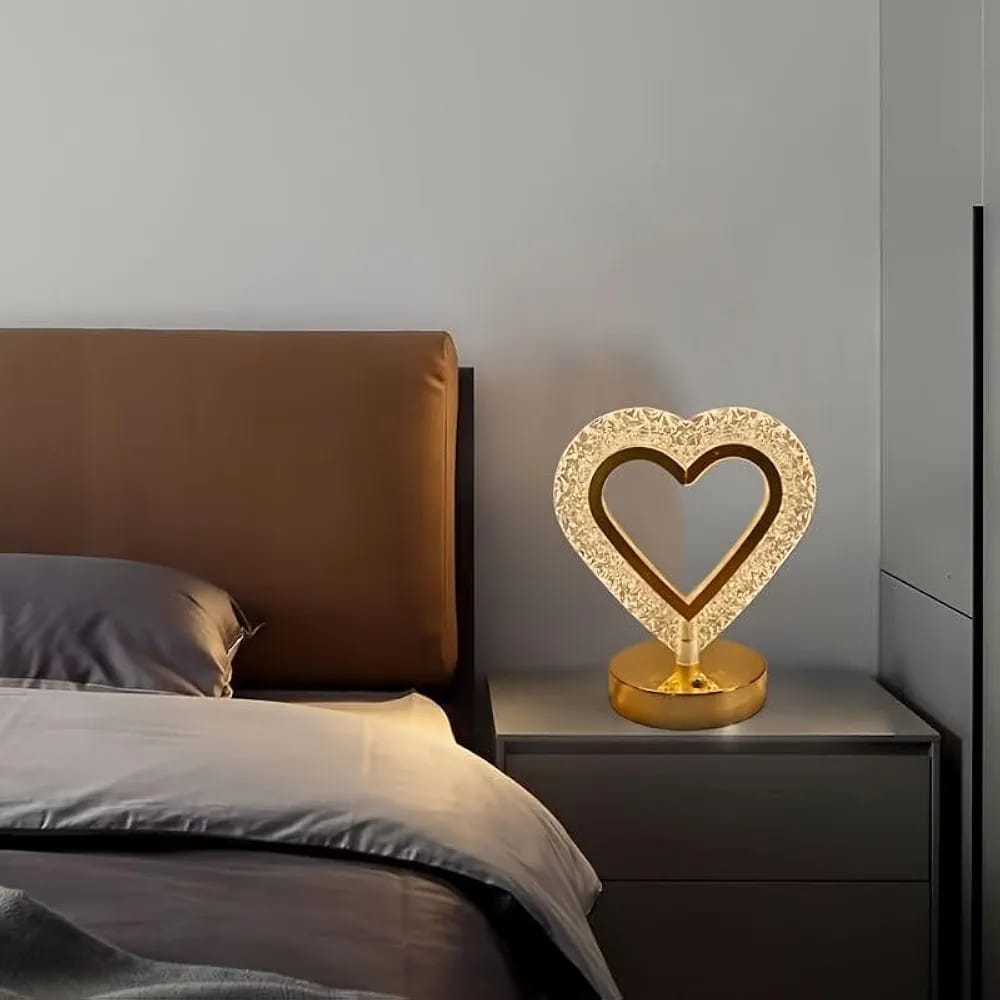 Versatile Circular Crystal Table Lamp with 3 Light Modes