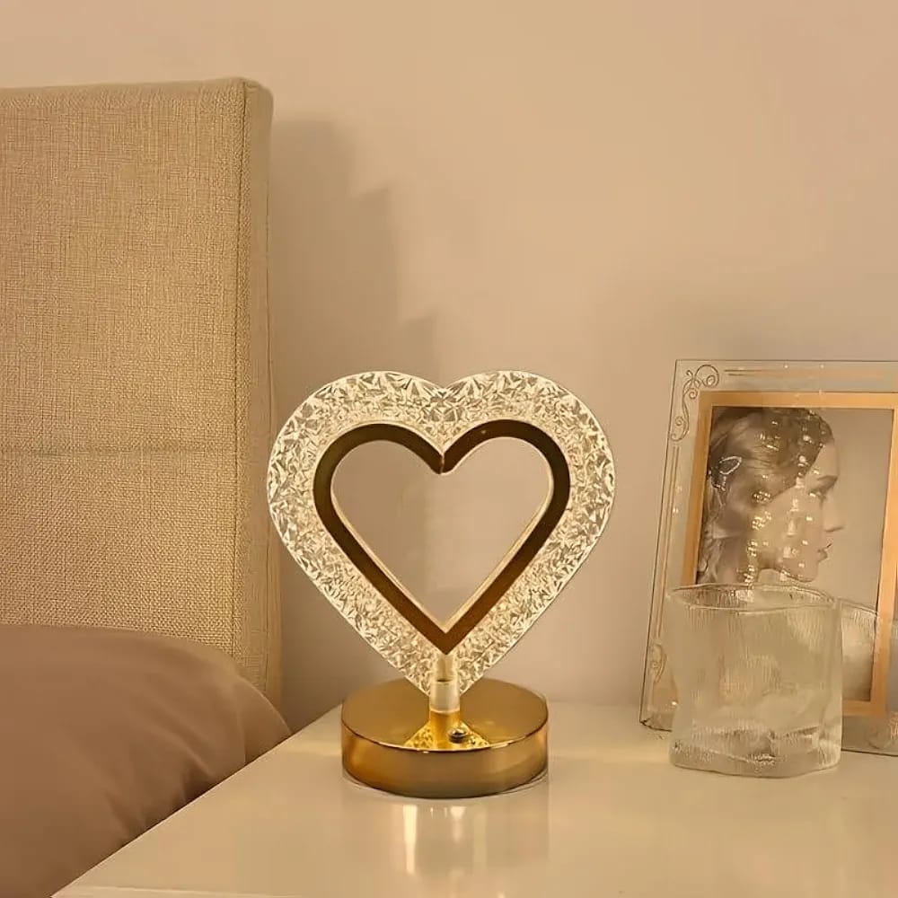 Versatile Circular Crystal Table Lamp with 3 Light Modes