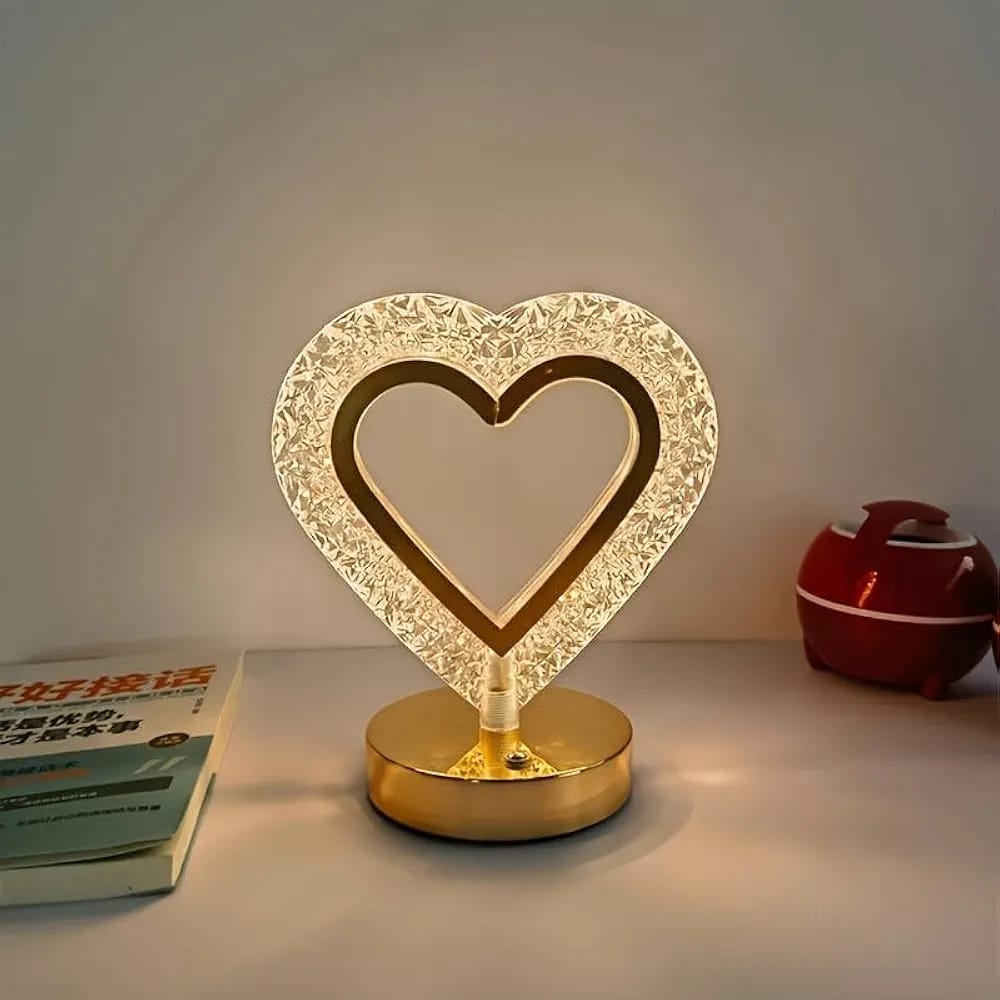 Versatile Circular Crystal Table Lamp with 3 Light Modes