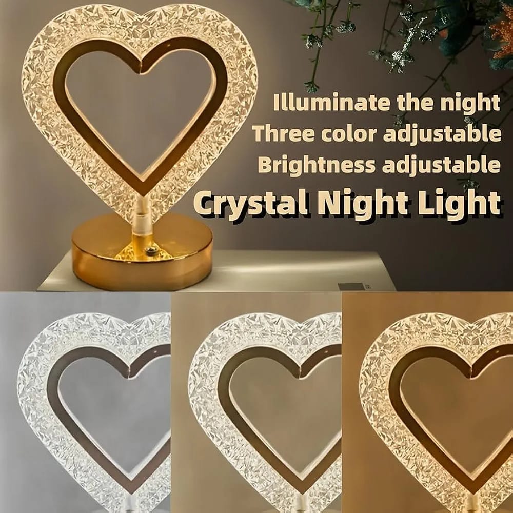 Versatile Circular Crystal Table Lamp with 3 Light Modes