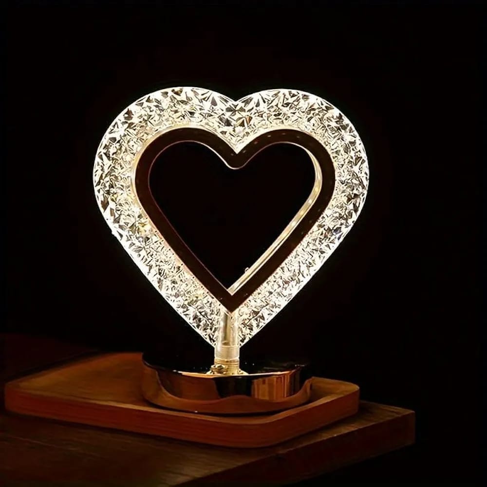 Versatile Circular Crystal Table Lamp with 3 Light Modes