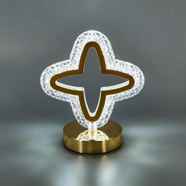 Versatile Circular Crystal Table Lamp with 3 Light Modes