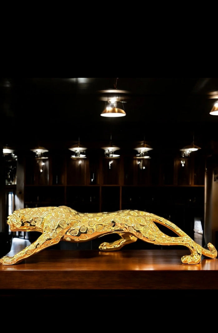 Decorative Gold Panther Scalpture