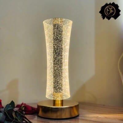 Modern Luxury Metal & Acrylic Column Tower-Shaped LED Table Lamp