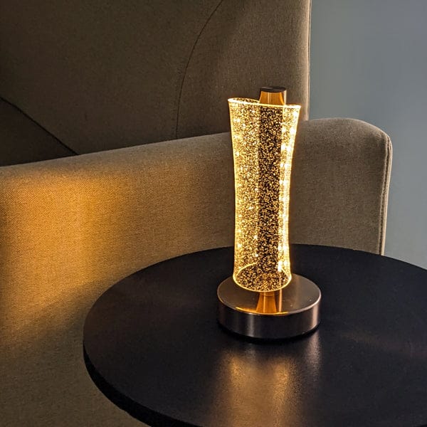 Modern Luxury Metal & Acrylic Column Tower-Shaped LED Table Lamp