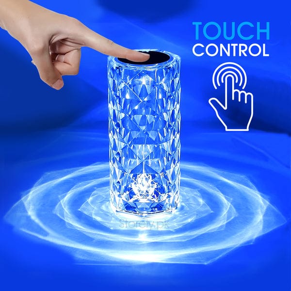 Multicolour Crystal Rechargeable Table Lamp Touch and Remote Control