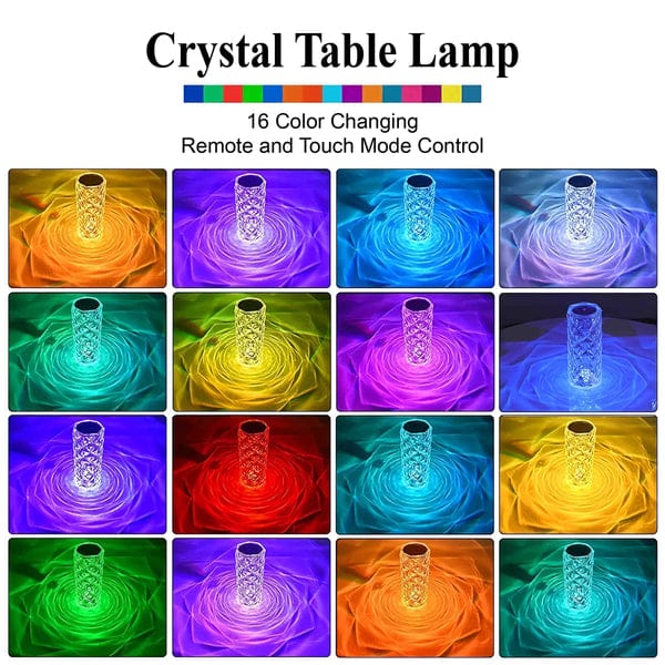 Multicolour Crystal Rechargeable Table Lamp Touch and Remote Control