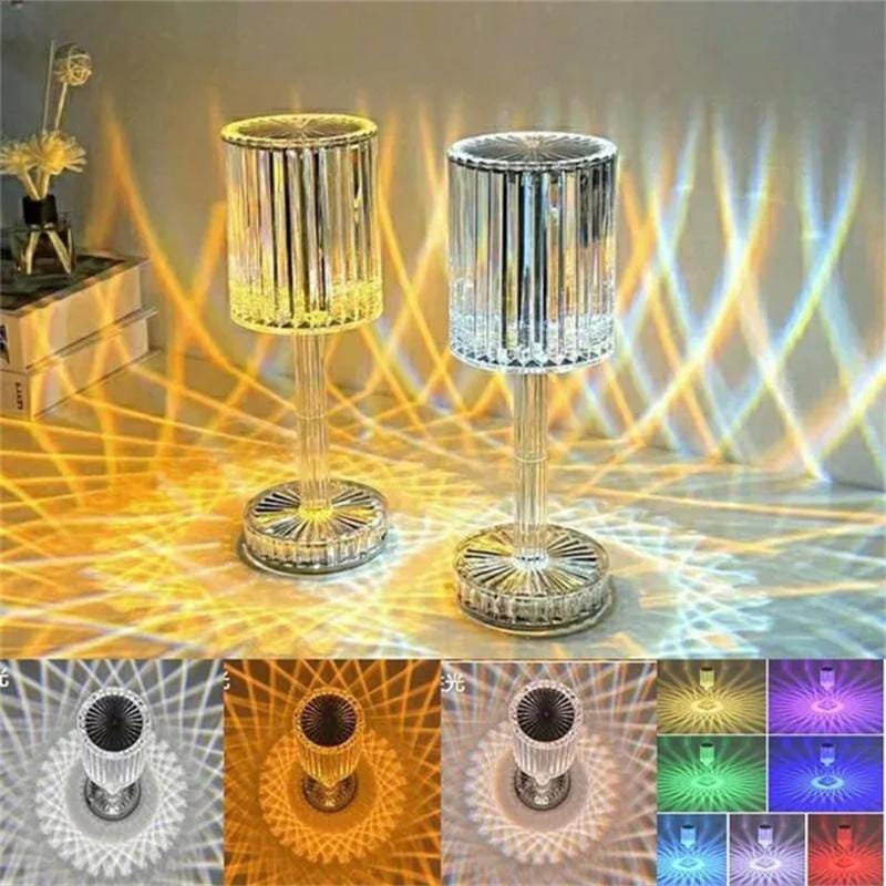 Multicolour Crystal Rechargeable Table Lamp Touch and Remote Control