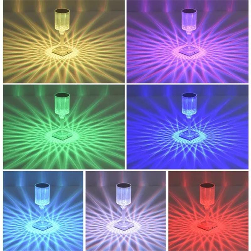 Multicolour Crystal Rechargeable Table Lamp Touch and Remote Control