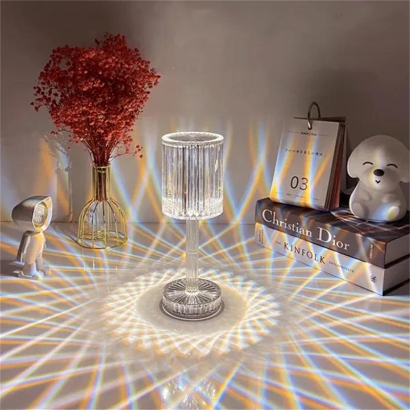 Multicolour Crystal Rechargeable Table Lamp Touch and Remote Control