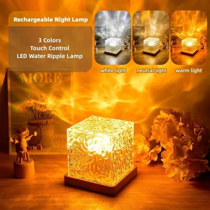 3 Color Dynamic Rotating Water Wave Projector Night Light