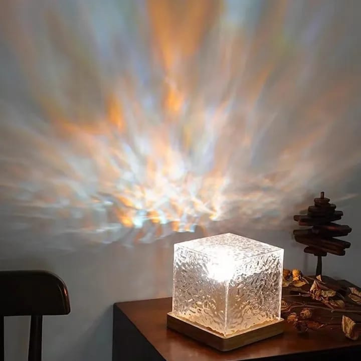 3 Color Dynamic Rotating Water Wave Projector Night Light