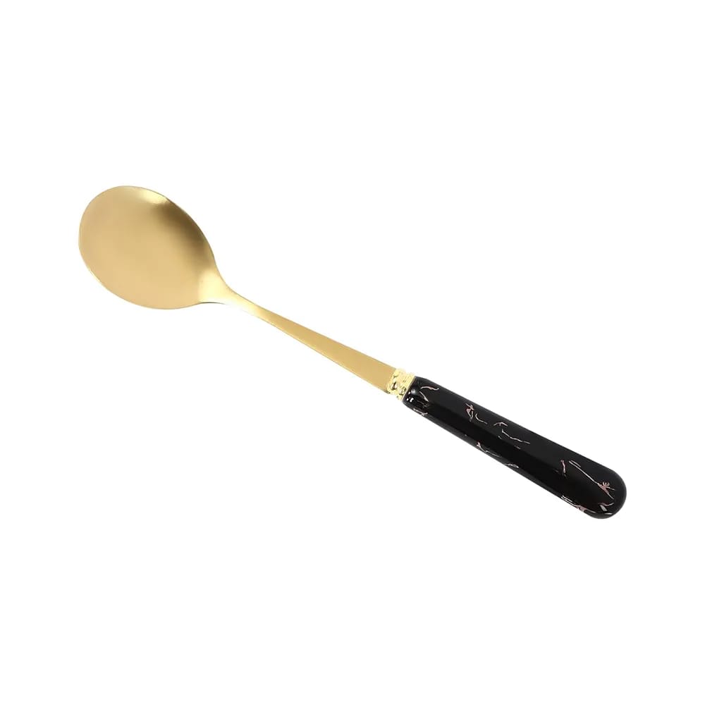 24Pcs Golden Stainless Steel Cutlery Set with Ceramic Handle & Stand