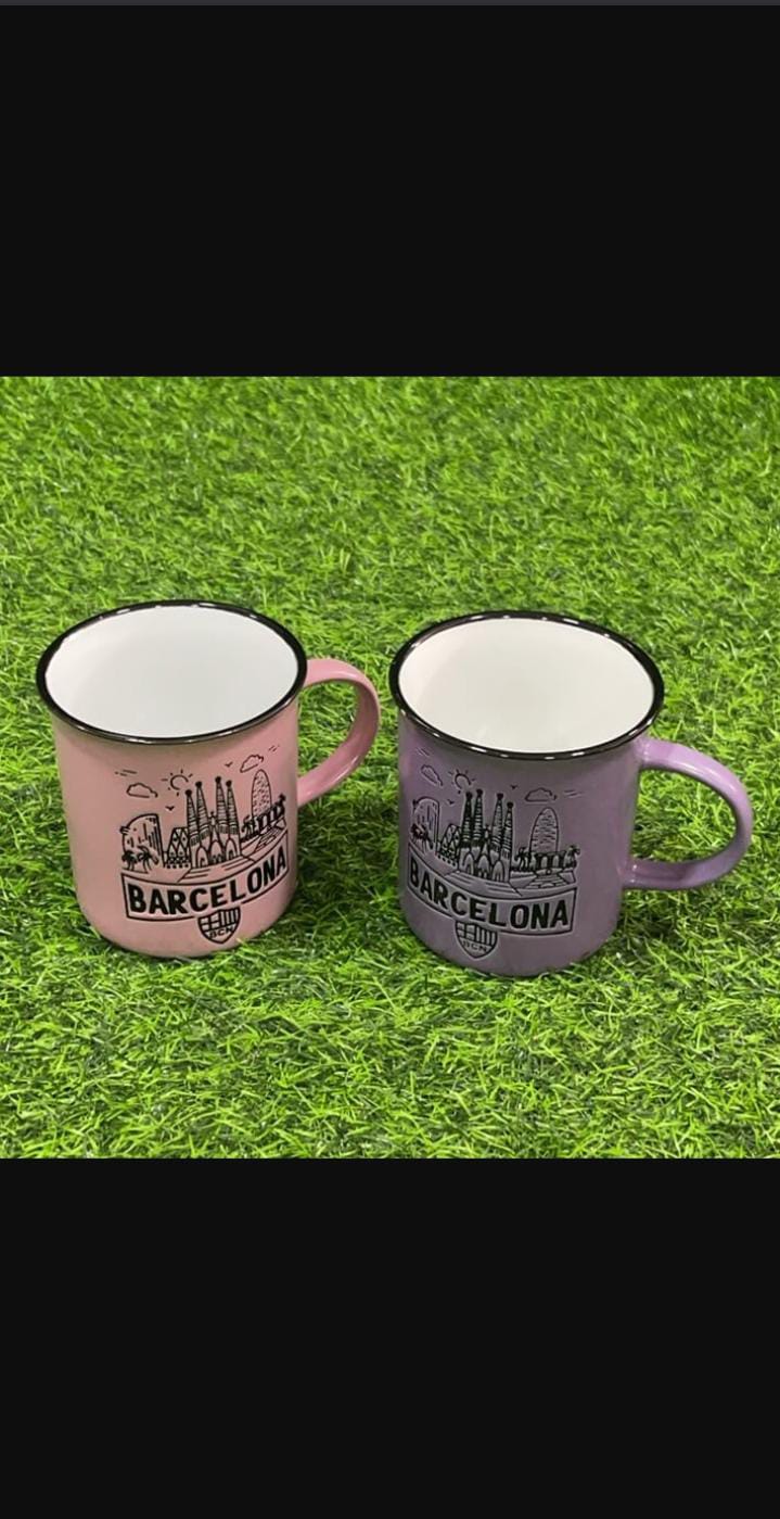 Barcelona Spain Flat Landmark Pattern Tea/Coffee Mugs