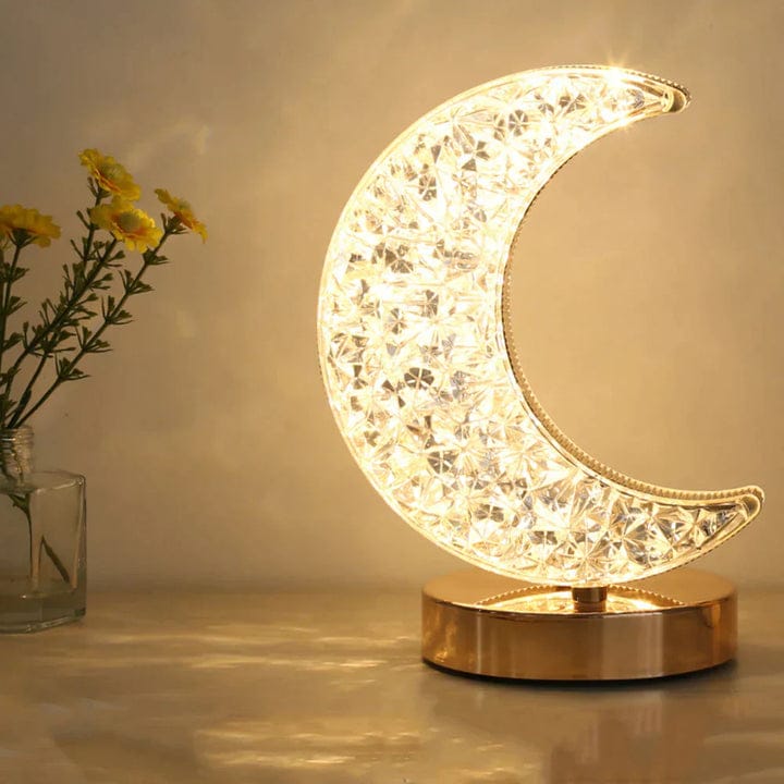 Versatile Circular Crystal Table Lamp with 3 Light Modes