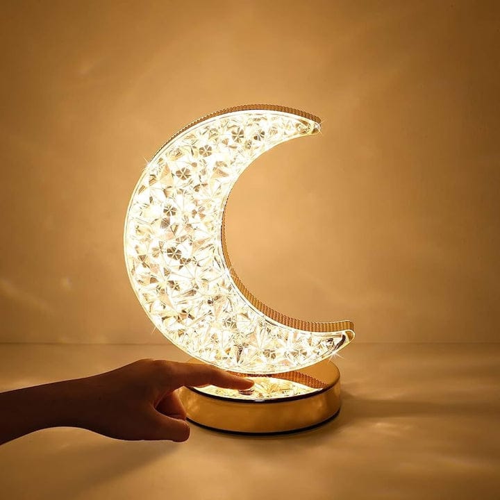 Versatile Circular Crystal Table Lamp with 3 Light Modes