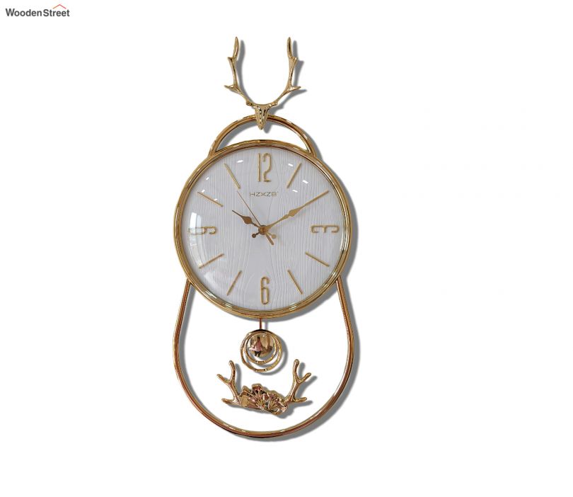 Fancy And Attractive Deer Design Pendulum Wall Clock